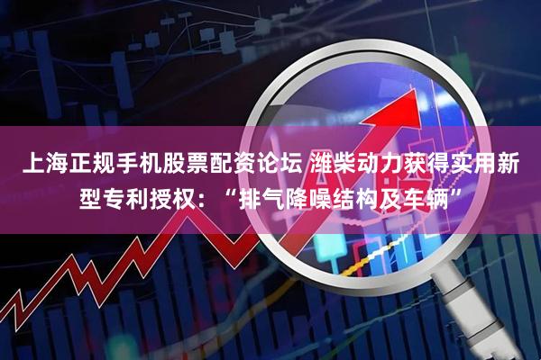 上海正规手机股票配资论坛 潍柴动力获得实用新型专利授权：“排气降噪结构及车辆”
